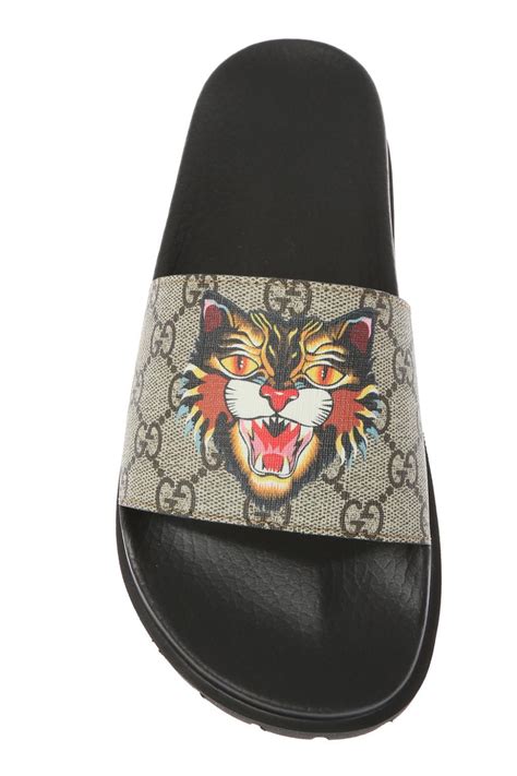 gucci tiger watch black|Gucci tiger head slides.